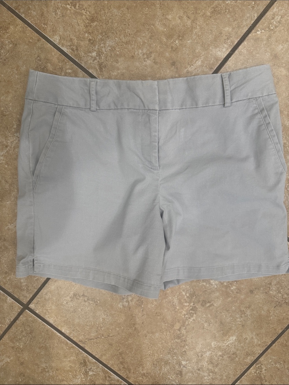 Loft Tailored Light Gray Cotton Shorts